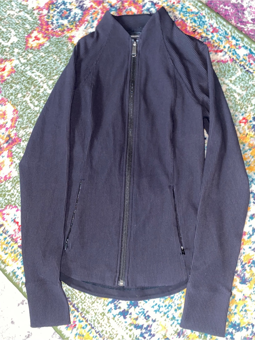 Athleta Navy Zip-Front Lightweight Jacket